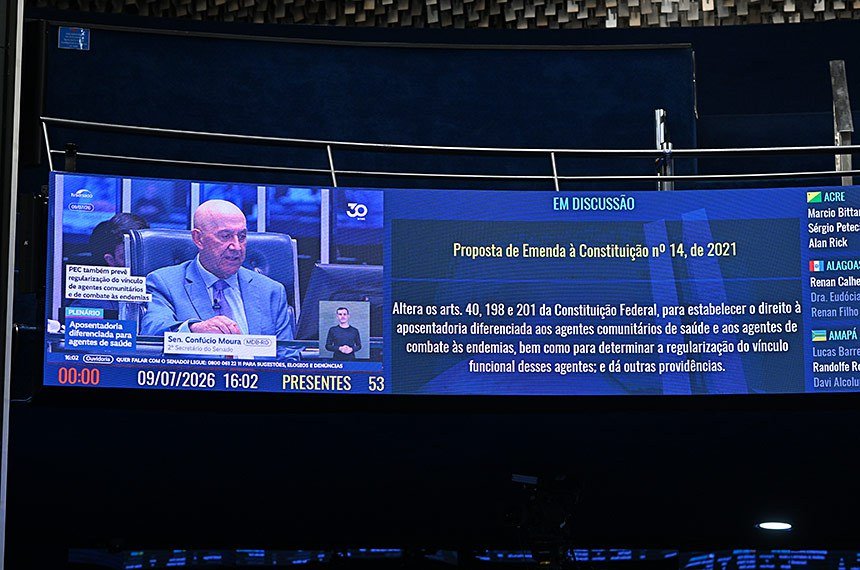 PEC da aposentadoria de agentes de saúde avança no Senado e pode ser votada na próxima semana